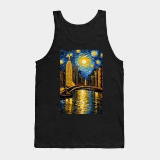 Starry night style New York city Tank Top